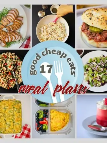 collage of recipes included in meal plan 17.