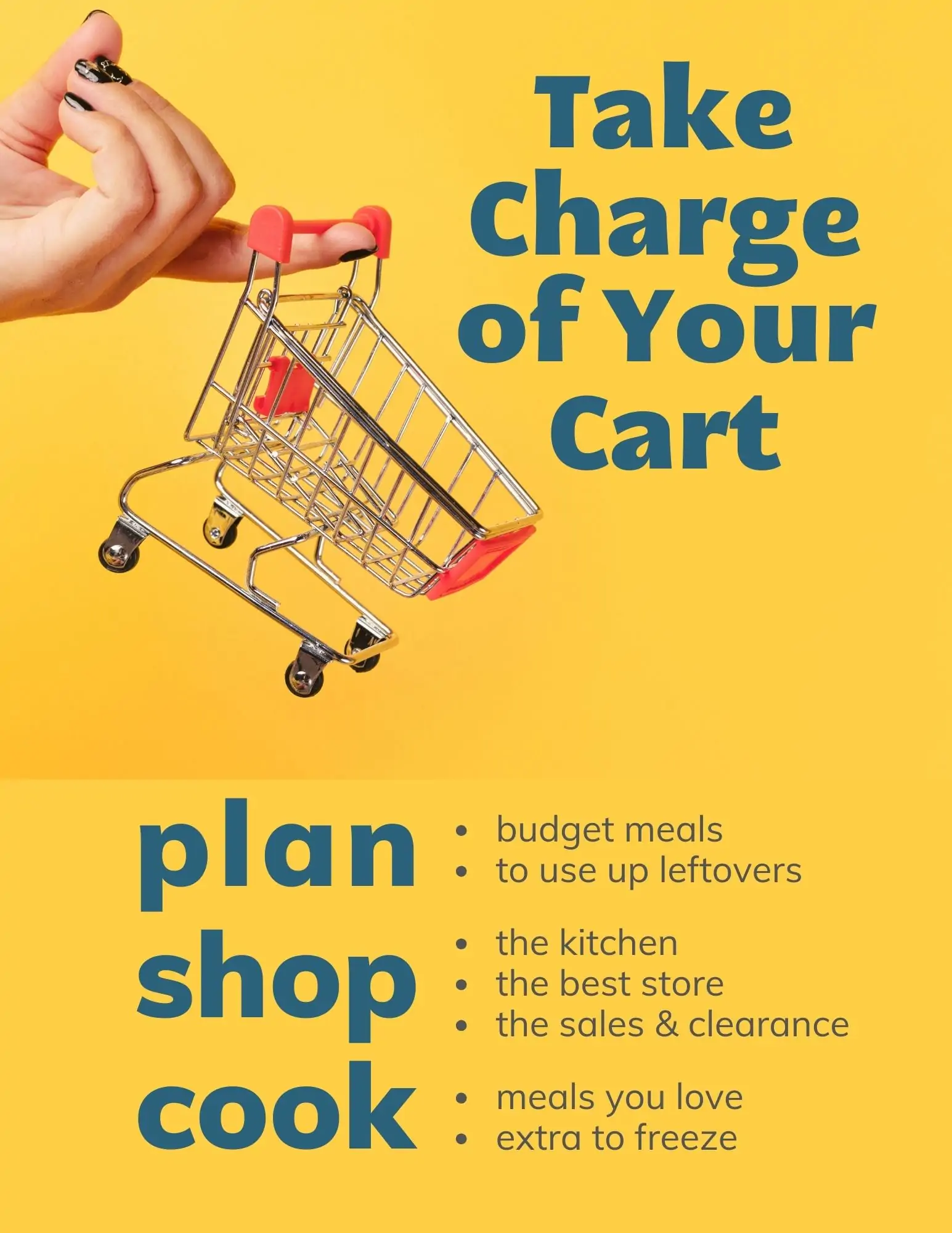 graphic that reads, take charge of your cart.