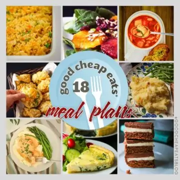 collage of recipes included in meal plan 18.