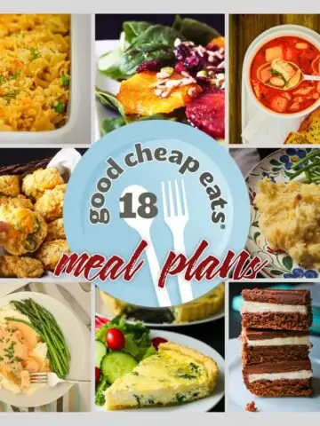 collage of recipes included in meal plan 18.