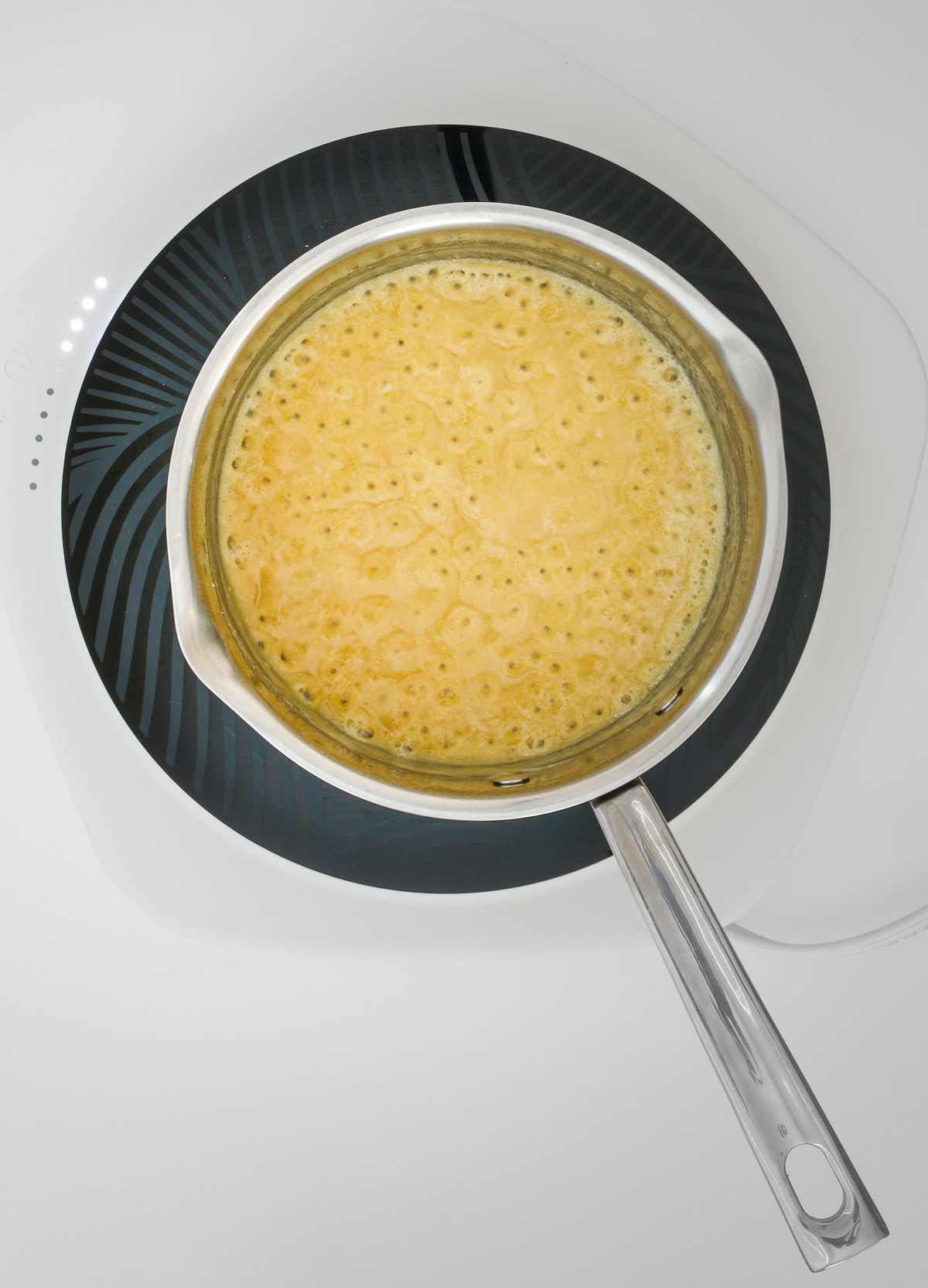 roux simmering in sauce pan.