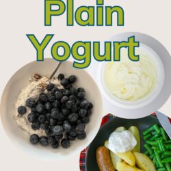 collage of what to do with plain yogurt, with text overlay.