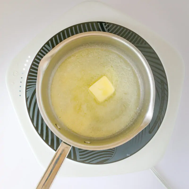 melting butter in saucepan.