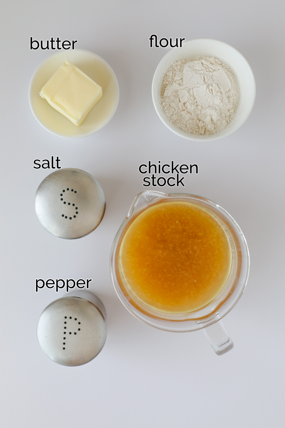 ingredients for basic gravy.