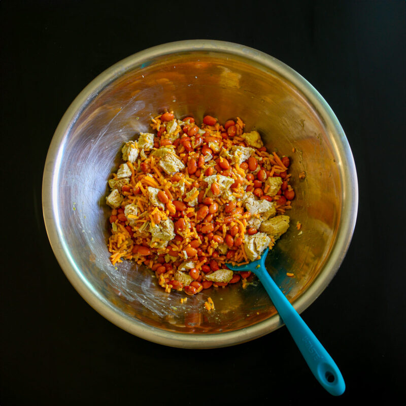 ingredients combined in mixing bowl.