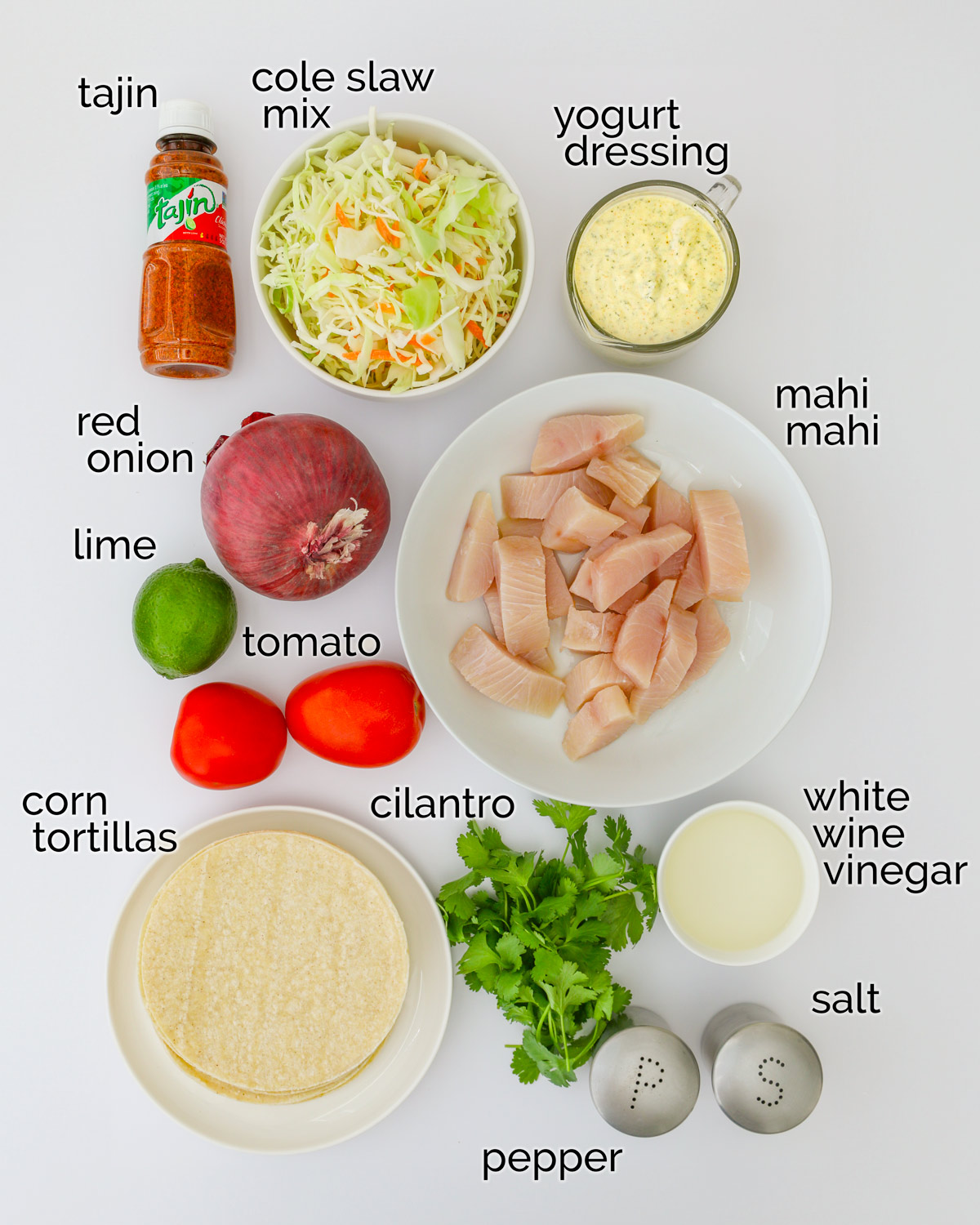 ingredients to make mahi mahi tacos.