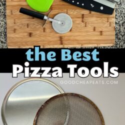 collage of pizza tools, with text overlay.