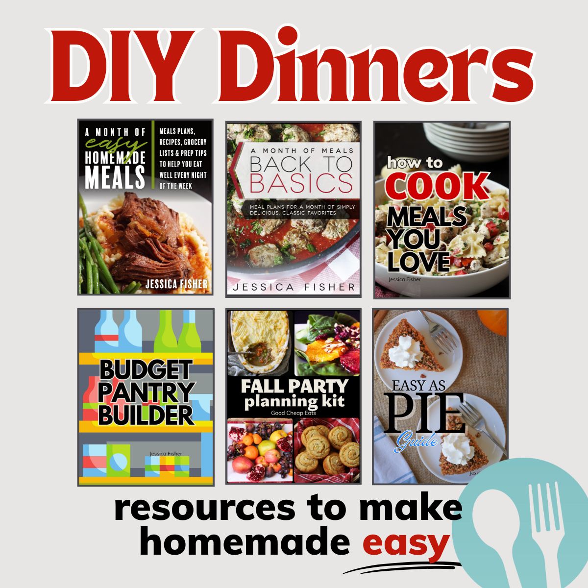collage of what's included in diy dinners pack.