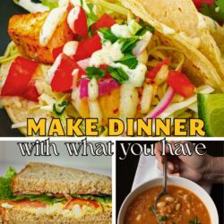 collage of different meals, with text overlay.