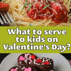 collage of spaghetti and valentine oreos, with text overlays.