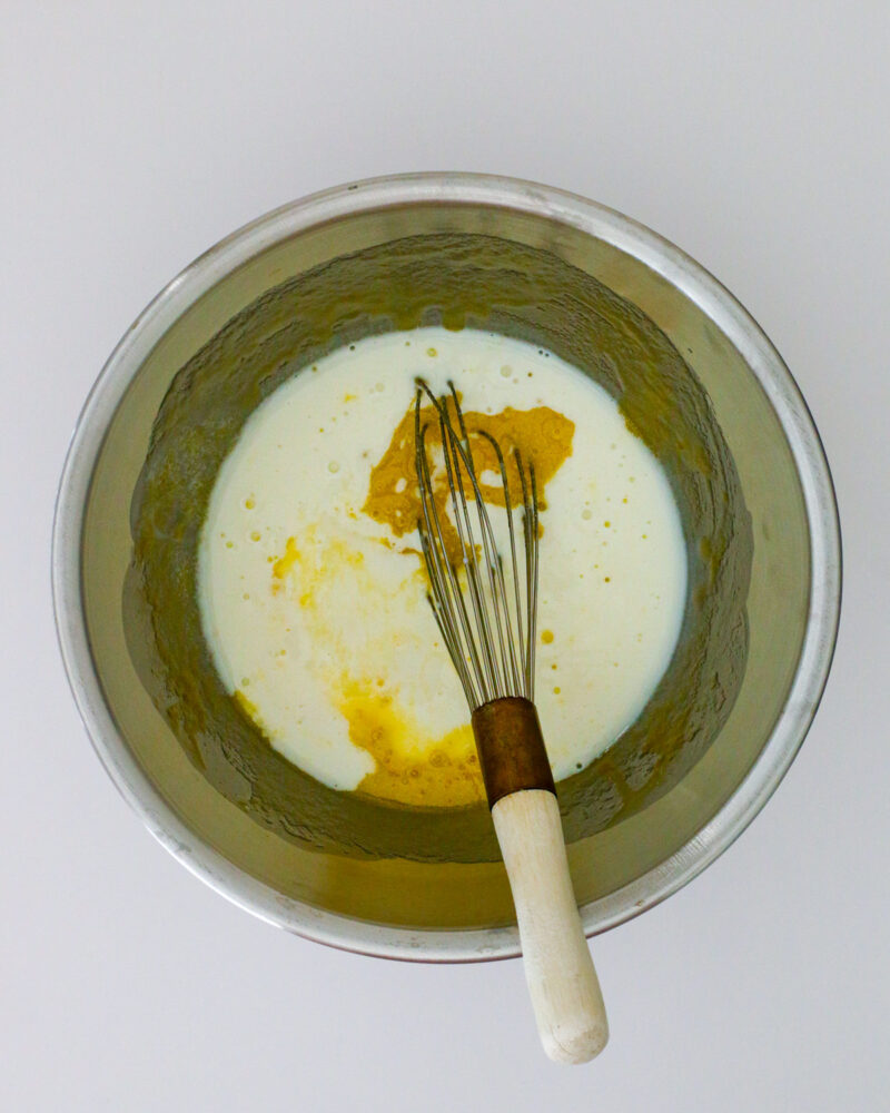 buttermilk added to the other wet ingredients.